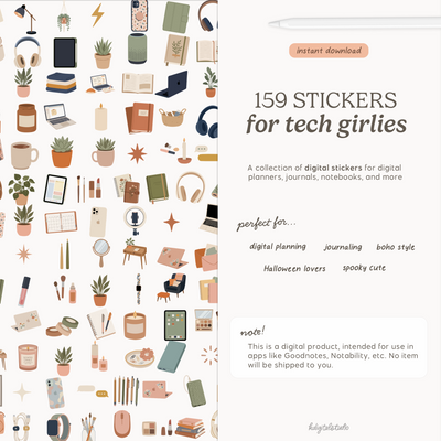 Tech Girly Digital Stickers KDigitalStudio