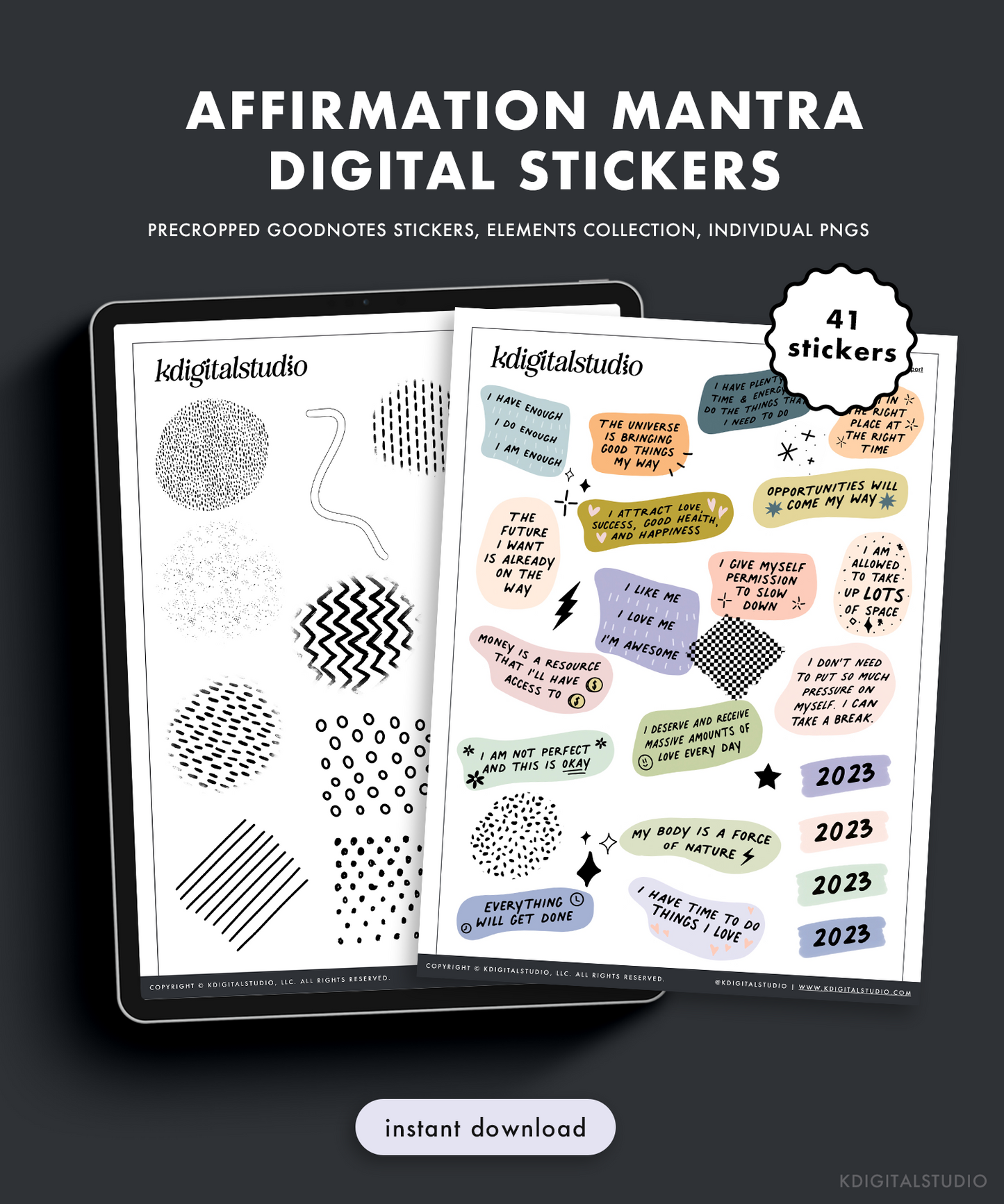 Affirmation Mantra Digital Stickers