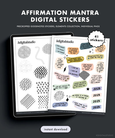 Affirmation Mantra Digital Stickers KDigitalStudio