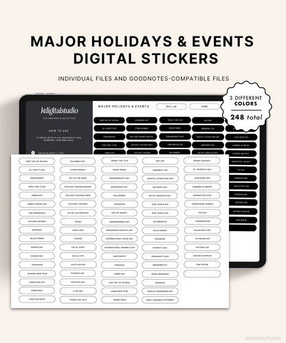Major Holidays & Events (Neutrals) Digital Stickers