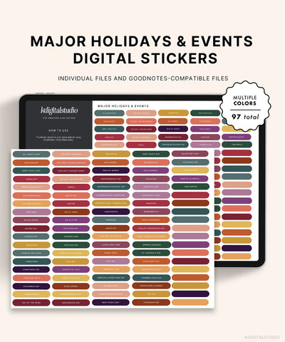 Major Holidays & Events (Jewel Tones) Digital Stickers KDigitalStudio