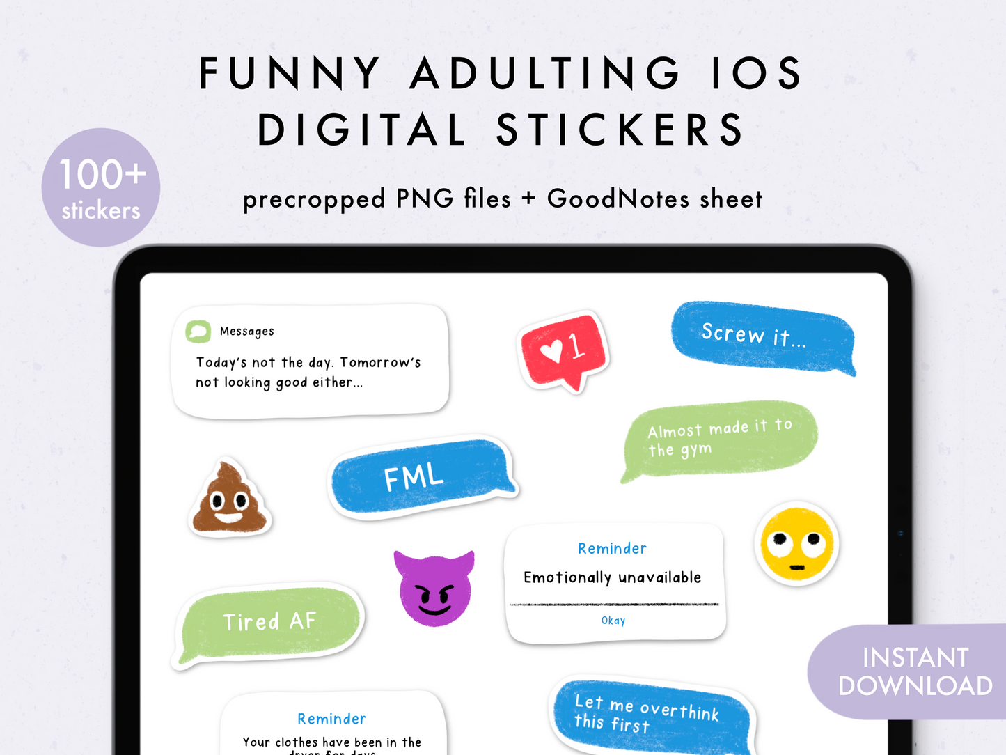 Adulting iOS Digital Stickers