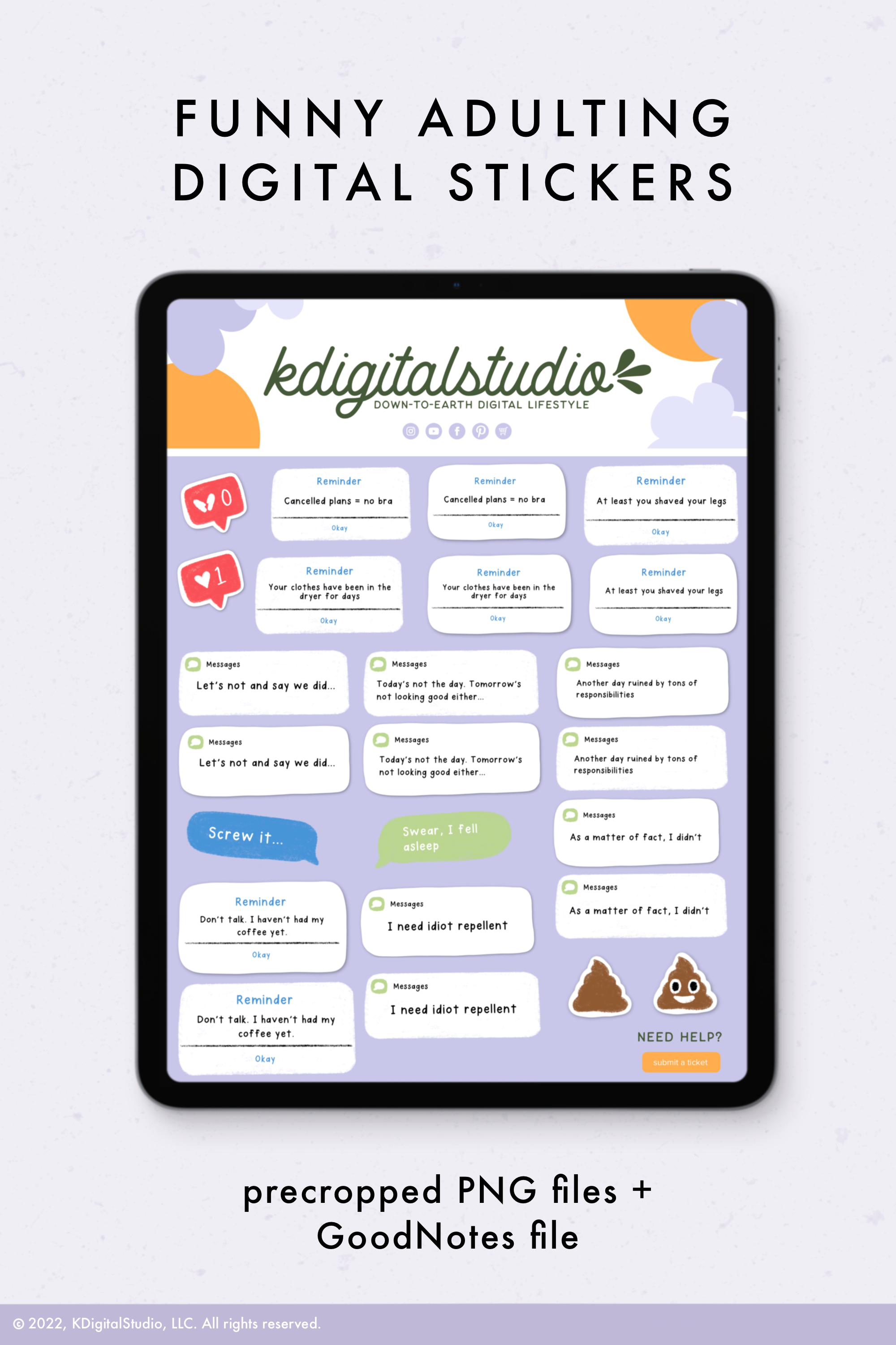 Adulting iOS Digital Stickers