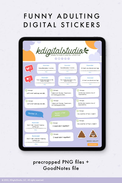 Adulting iOS Digital Stickers KDigitalStudio