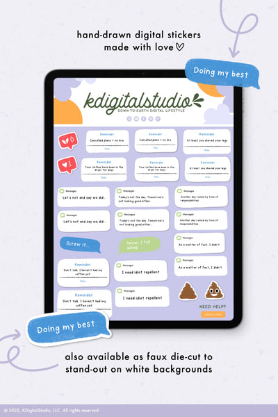 Adulting iOS Digital Stickers KDigitalStudio