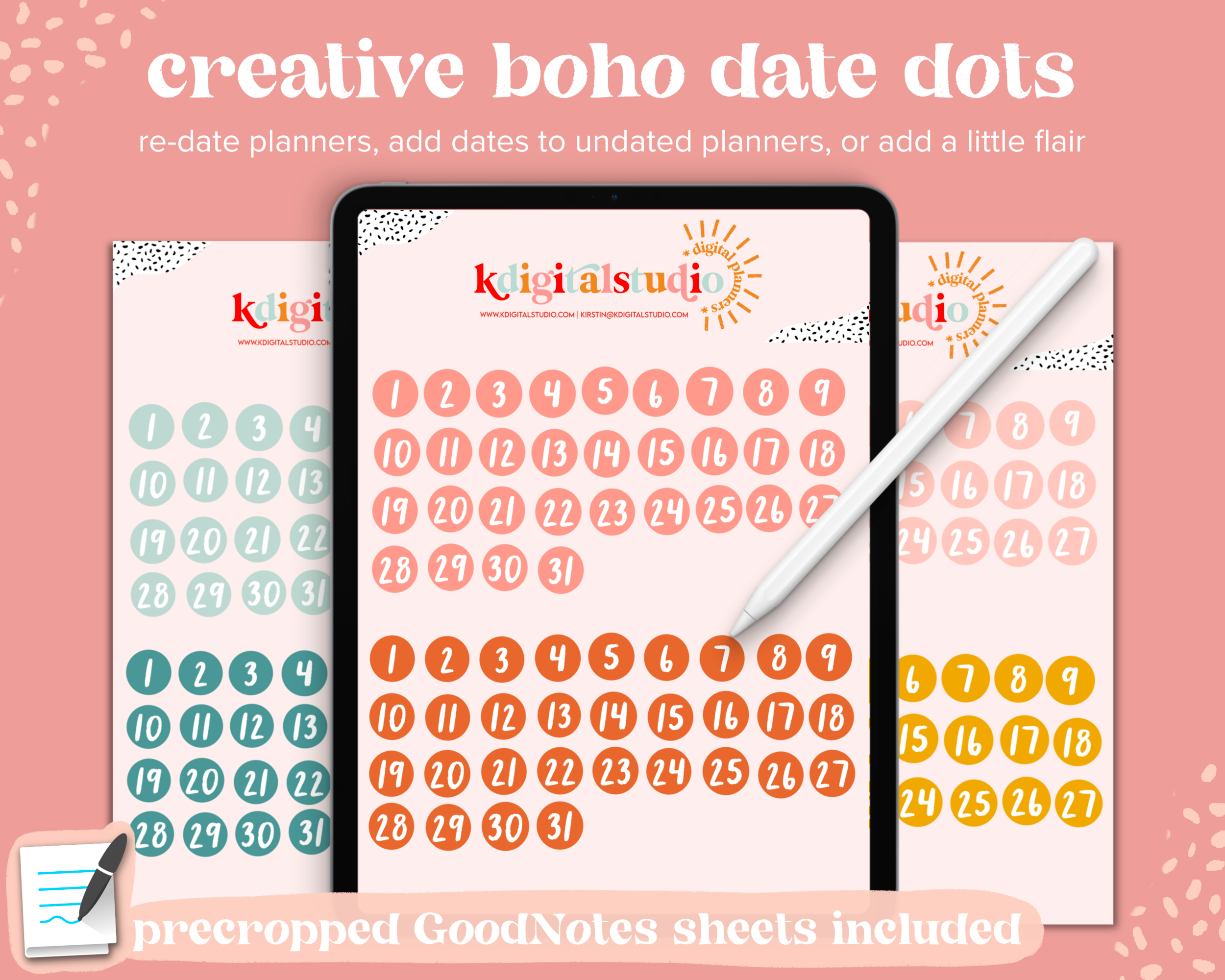 Date Dots Digital Stickers