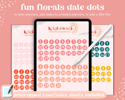 Date Dots Digital Stickers