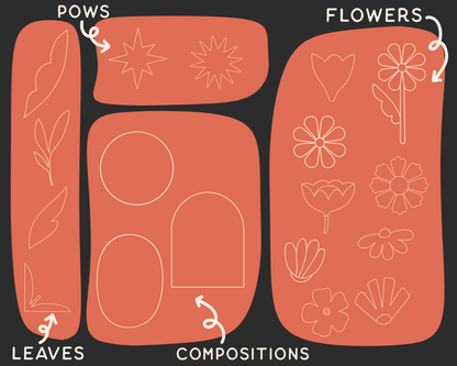 Geometric Florals Procreate Stamp Set