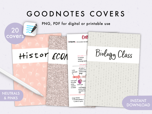 Pink Neutrals GoodNotes Covers