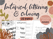 Botanical Lettering & Coloring Workbook