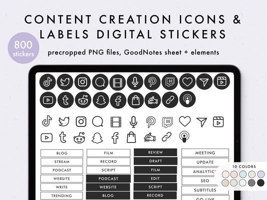 Content Creation Icons & Labels