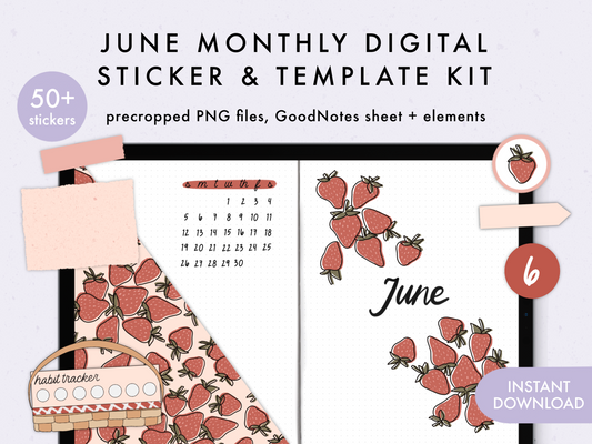 June Monthly Digital Sticker Kit (2022-2023)