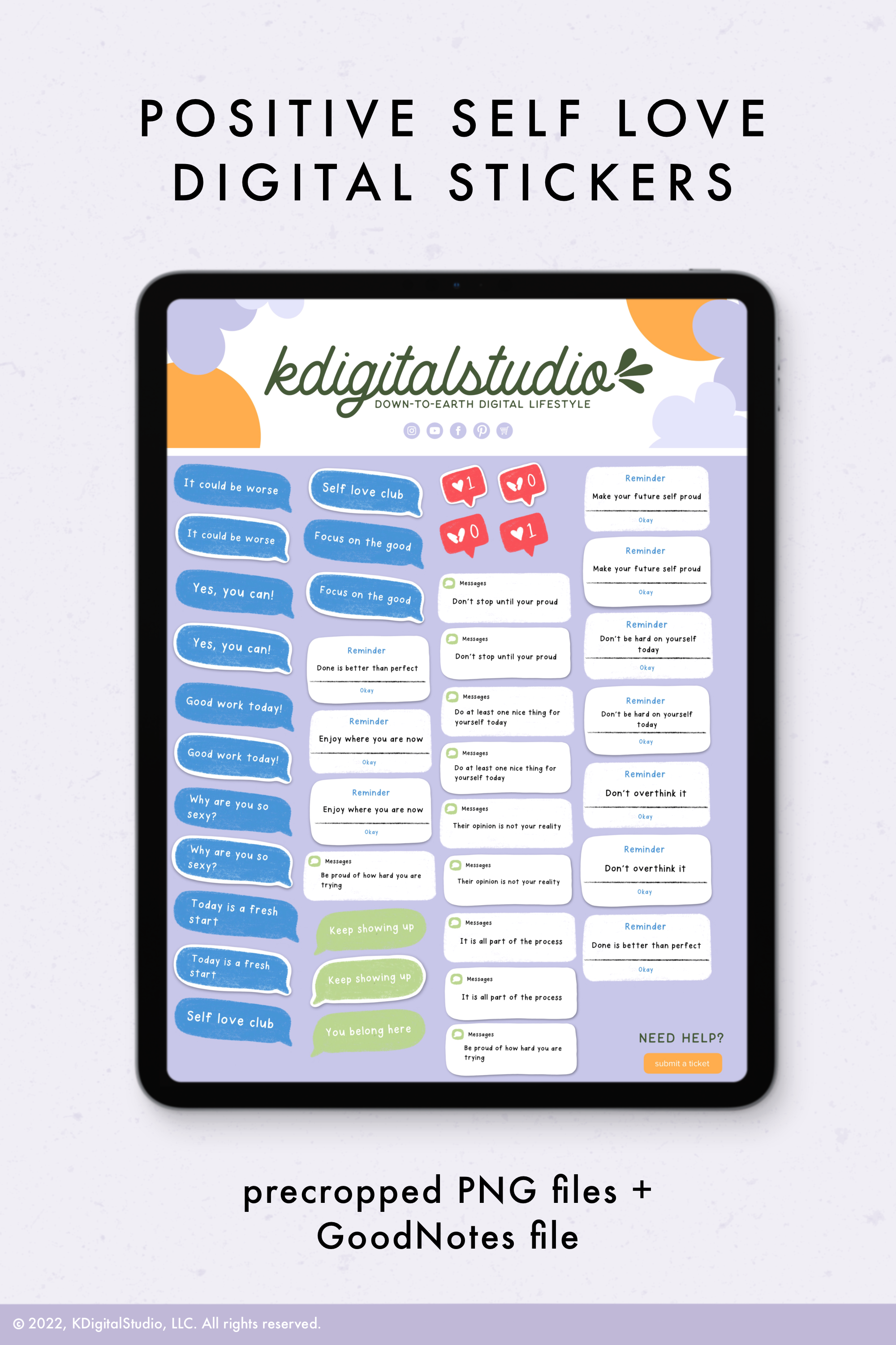 Self Love iOS Digital Stickers