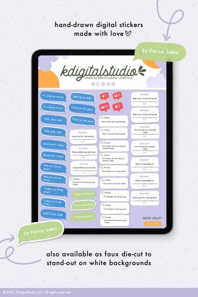 Self Love iOS Digital Stickers KDigitalStudio