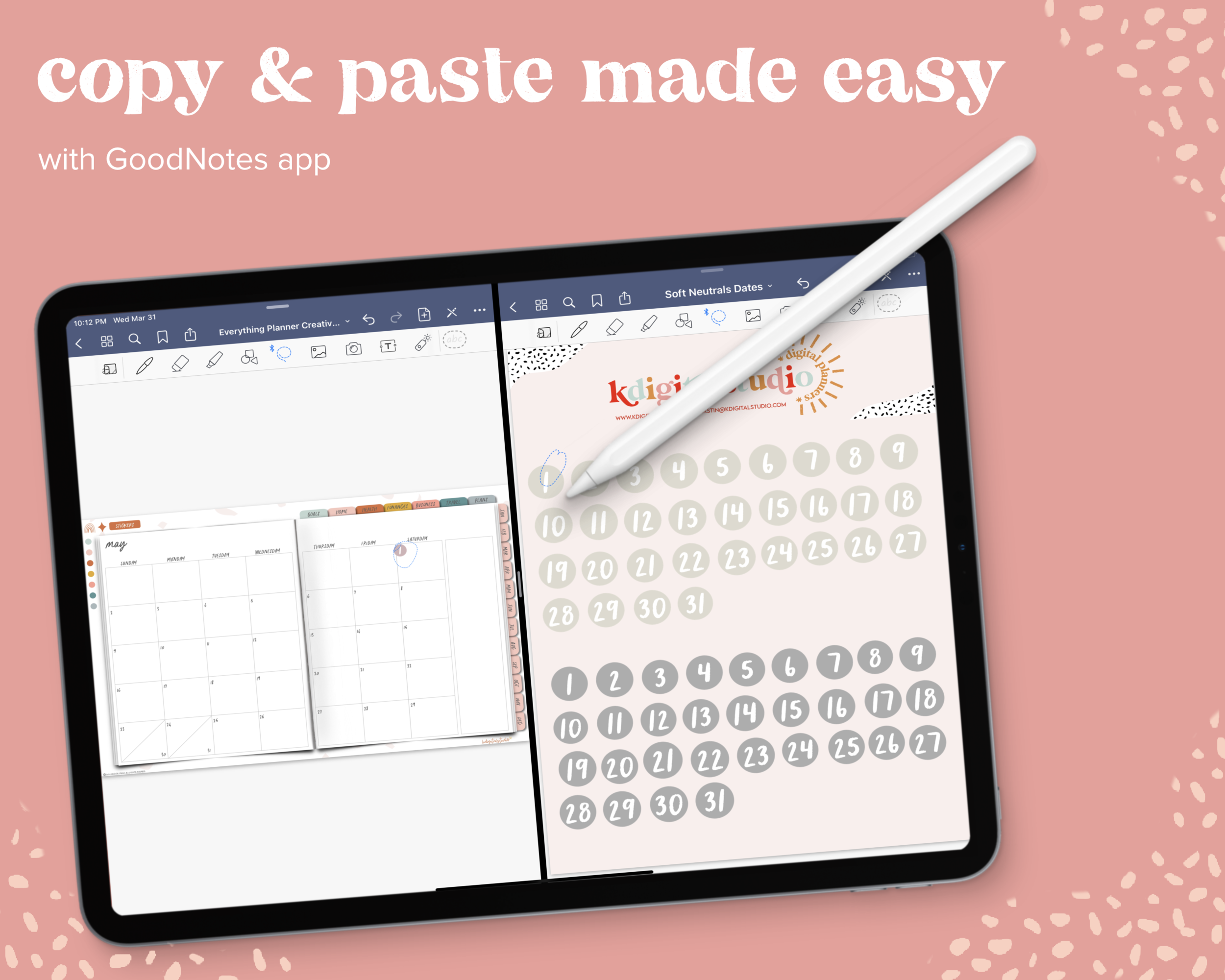 Date Dots Digital Stickers