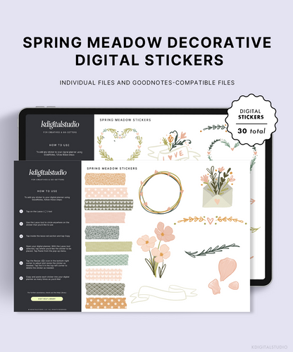 Spring Meadow Digital Stickers