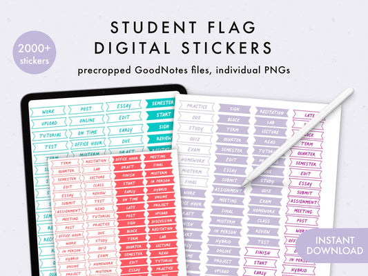 Pegatinas digitales de bandera estudiantil