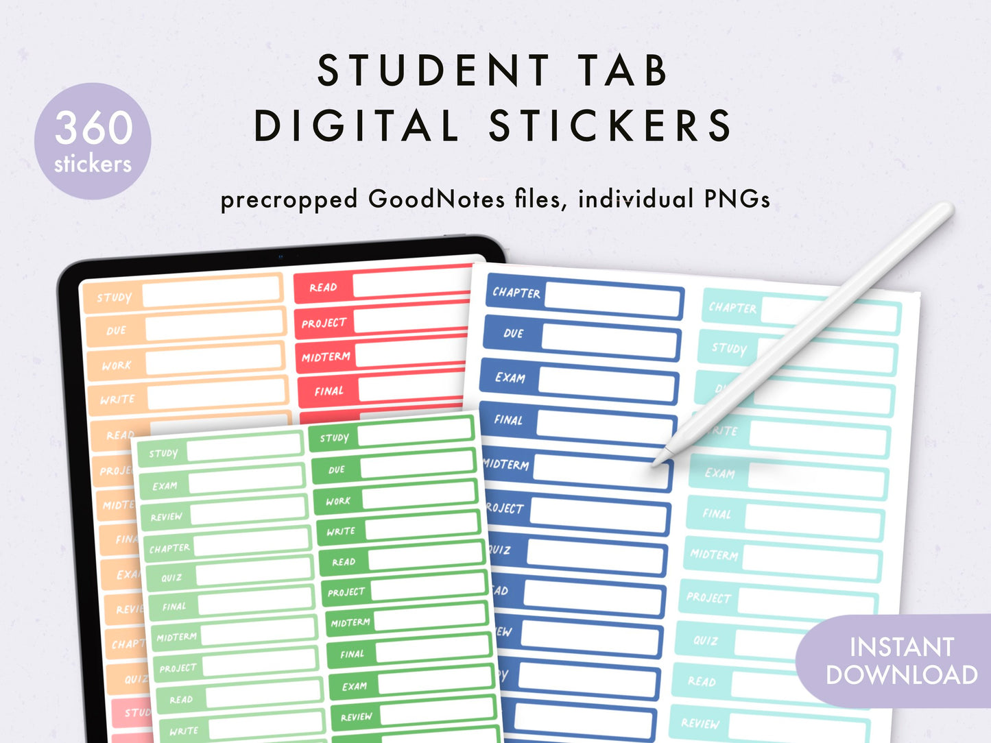 Student Tab Digital Stickers
