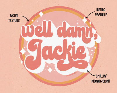 70s Lettering Brush and Stamp Set for Procreate KDigitalStudio