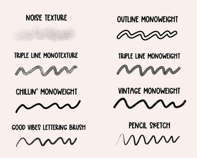 70s Lettering Brush and Stamp Set for Procreate KDigitalStudio
