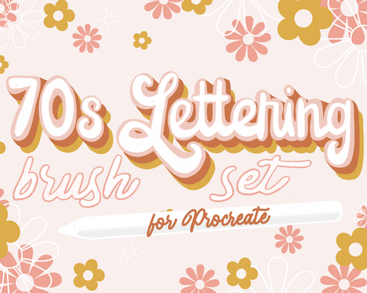 70s Lettering Brush and Stamp Set for Procreate
