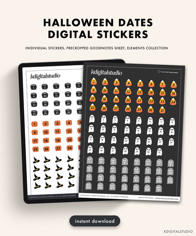 Halloween Dates Digital Stickers