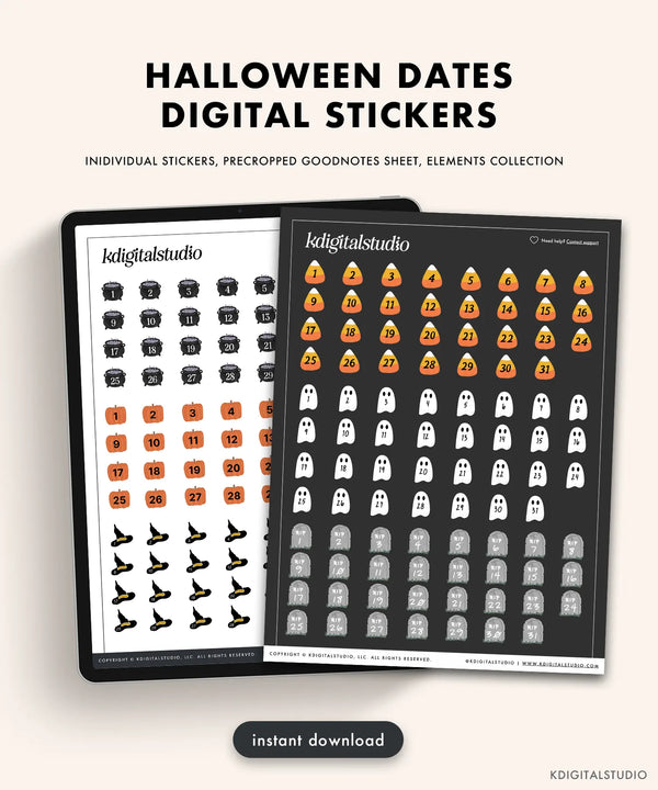 Halloween Dates Digital Stickers KDigitalStudio