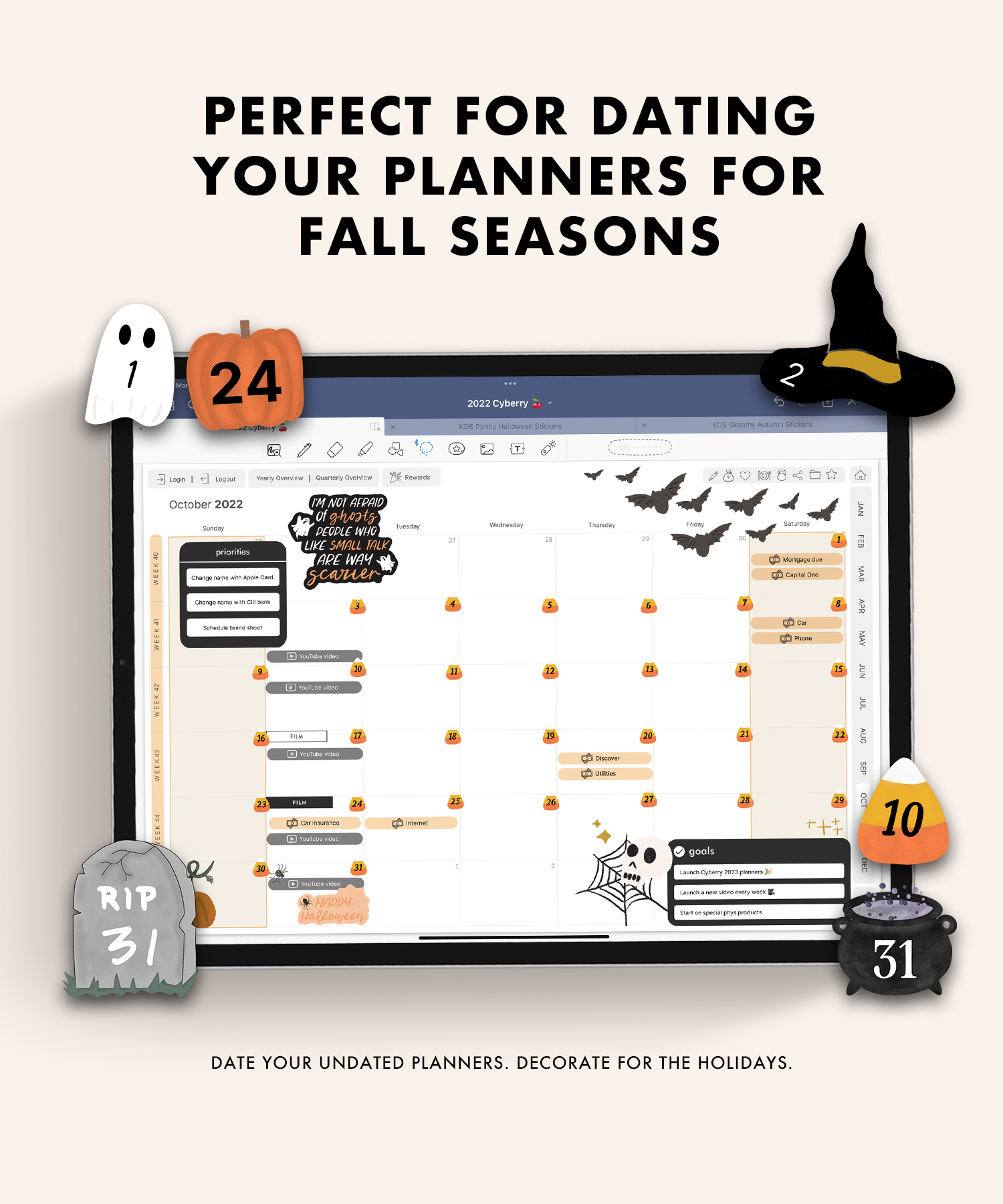 Halloween Dates Digital Stickers